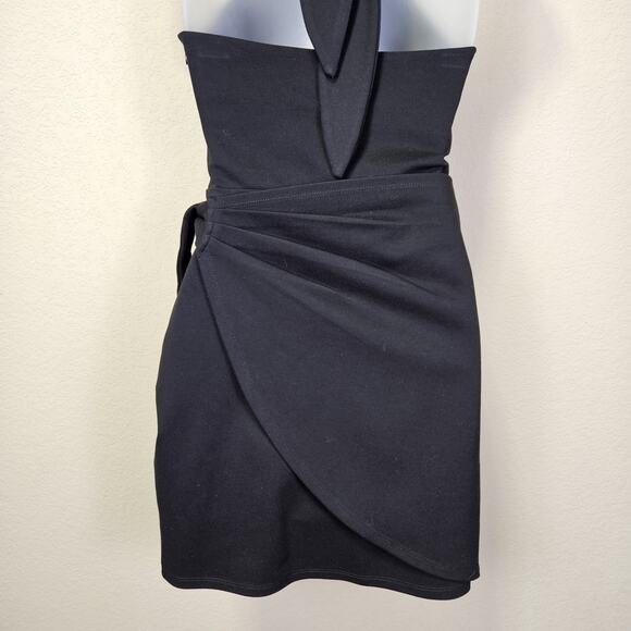 Lovers + Friend Corey Mini Wrap Dress Black Halter Cocktail Night Out Revolve XS - Picture 10 of 16
